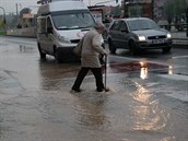 Havárie vody na Hradanech.