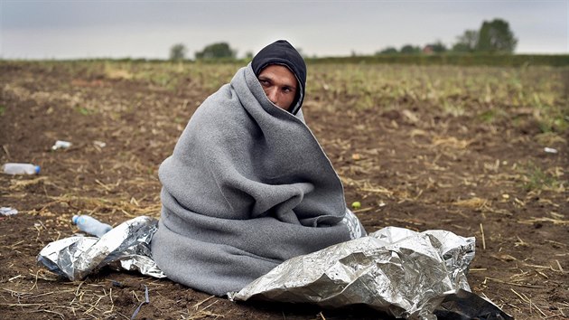 Uprchlci v chorvatsk vesnice Bapske (23. z 2015)