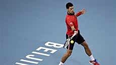 Novak Djokovi ve finále turnaje v Pekingu.