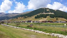 Zaátek Livigna s kabinovou lanovkou Costaccia