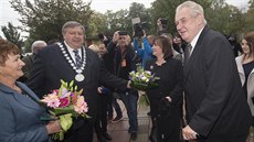 Prezident Milo Zeman s manelkou Ivanou a hejtman Zlínského kraje Stanislav...
