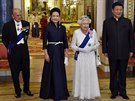 Britská královna Albta II. a princ Philip a ínský prezident Si in-pching s...