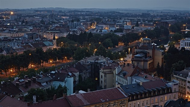 Elektrik fot Hradec Krlov ze stech dom.