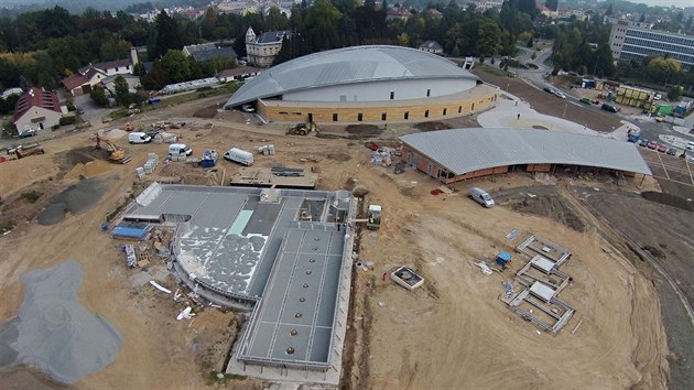 Leteck pohled na nov stadion.