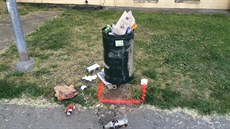 Odpadkový ko na Kamp ped instalací chytré popelnice.