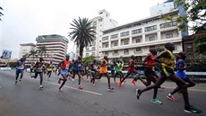 Momentka z maratonu v Nairobi Momentka z maratonu v Nairobi