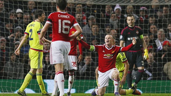 Anglický útoník Wayne Rooney z Manchesteru United bhem utkání Ligy mistr...