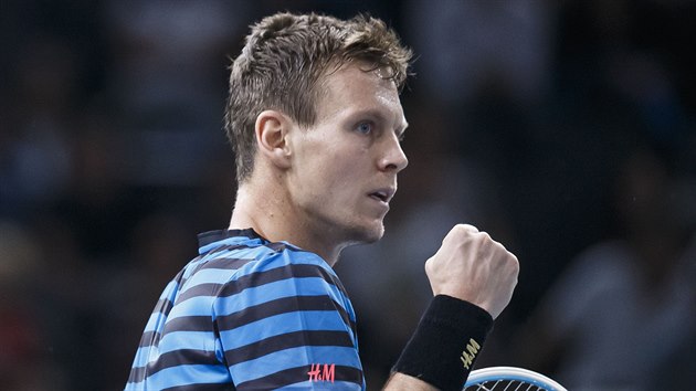 Tomá Berdych na turnaji v Paíi.