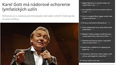 Onemocnní Karla Gotta na stránkách slovenského DenníkuN. (2. listopadu 2015)