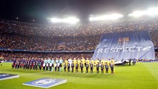 Takhle to vypadalo na barcelonském stadionu Nou Camp ped zaátkem zápasu s...