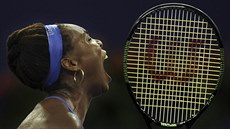 Venus Williamsová se raduje z výhry na turnaji Elite Trophy.