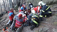 Zásah u zraněné ženy v Jizerských horách. Zásah u zraněné ženy v Jizerských horách.