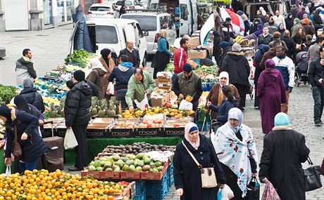 Muslimsk tvr Molenbeek na zpad Bruselu.