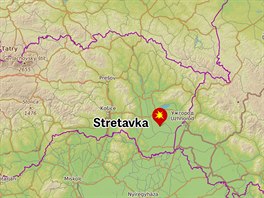 MAPA: Obec Stretavka na vchodnm Slovensku