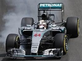 Lewis Hamilton bhem kvalifikace na Velkou cenu Brazlie