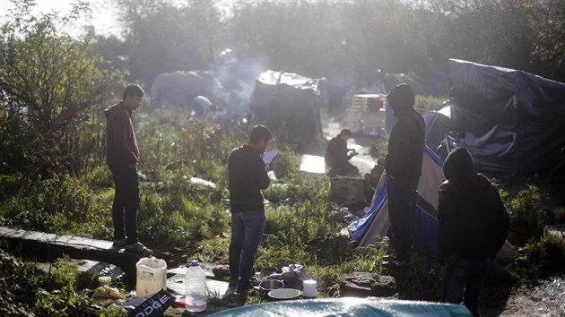 V Calais aktuln ij tisce uprchlk, kte se kad den sna v nkladnch automobilech dostat do Velk Britnie (listopad 2015)