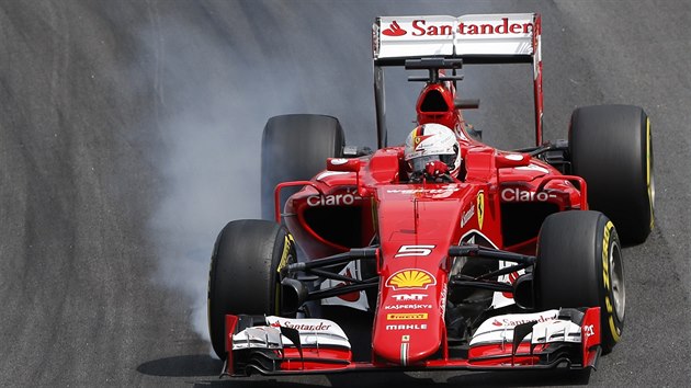 Sebastian Vettel bhem kvalifikace na Velkou cenu Brazlie