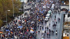 Lidé protestují v Berlín na demonstraci svolané Alternativou pro Nmecko (7....