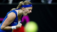 HECOVÁNÍ. Petra Kvitová v loském finále Fed Cupu.