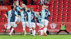 Radost slávistických fotbalistek Radost slávistických fotbalistek