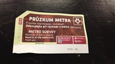 Sítací lístek pepravního przkumu v praském metru.