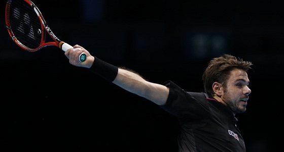 výcarský tenista Stan Wawrinka v duelu Turnaje mistr s Andym Murrayem z Velké...