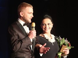 Libor Bouek a Lucie Bílá na vyhlaování eských slavík 2015