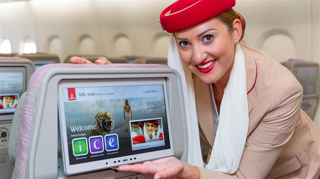 Nov obrazovky v ekonomick td Emirates.