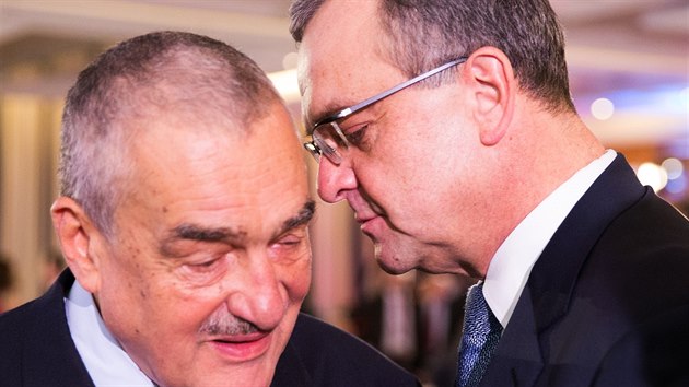 Karel Schwarzenberg a Miroslav Kalousek na volebním sněmu TOP 09