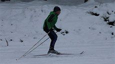 lenové Ski klubu umava u trénují na snhu na Zadov.