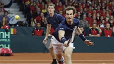 Brati Andy (vpedu) a Jamie Murrayovi ve finále Davis Cupu