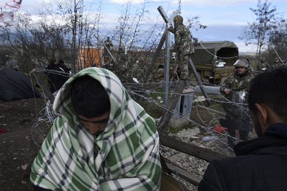 Uprchlíci na hranicích ecka a Makedonie (29. listopadu 2013)
