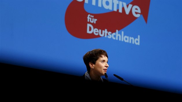 Frauke Petryov na sjezdu AfD v Hannoveru (28. listopadu 2015)