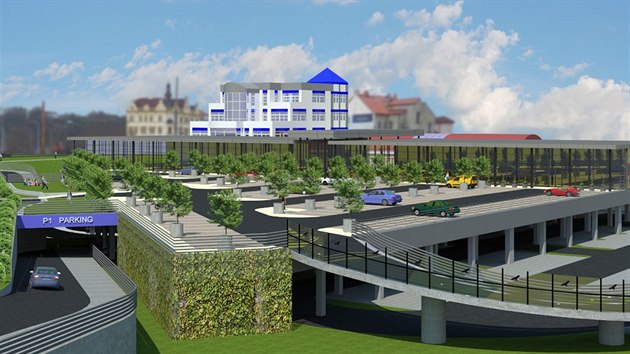 Plánované úpravy okolí hypermarketu Kaufland v Plzni na Roudné.
