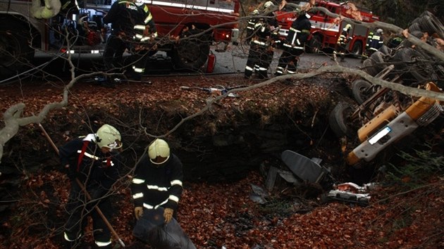 Nehoda domchvae betonu mezi Rabtejnm nad Stelou a ihl. (1. prosince 2015)