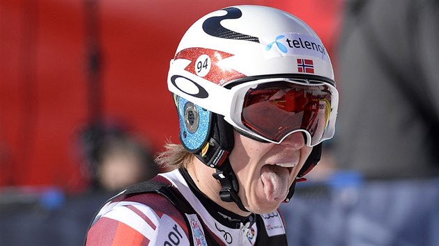 TET MSTO. Henrik Kristoffersen se raduje ze zisku tetho msta v obm slalomu v Beaver Creeku v USA.