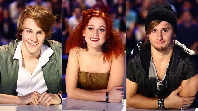 Finalisté SuperStar 2015: tpán Urban, Emma Drobná a Pavol Kovalíek