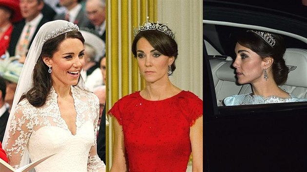 Vvodkyn Kate se ve spolenosti s korunkou na hlav ukzala jen tikrt, a to vetn svatby s princem Williamem v roce 2011.