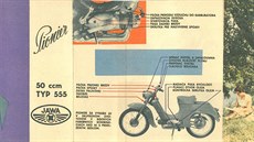 Dobový prospekt motocyklu Jawa 555 "Pionier