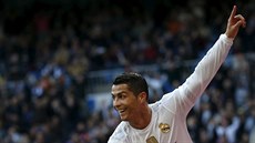 Cristiano Ronaldo z Realu Madrid  se raduje z gólu.