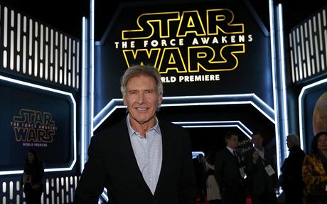 Harrison Ford na premiée filmu Star Wars: Síla se probouzí