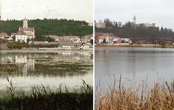 Hluboká nad Vltavou kolem roku 1890 a v souasnosti