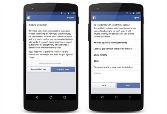 Facebook vyaduje vysvtlení v pípad, e nechcete pouívat své skutené jméno