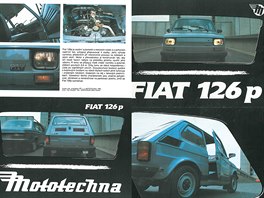 Dobov prospekt vozu FIAT 126p vydan Mototechnou v roce 1988