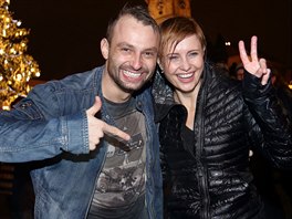 Marek Ddík a Jitka Schneiderová, kteí po sob na Staromáku stíkali hasiáky.