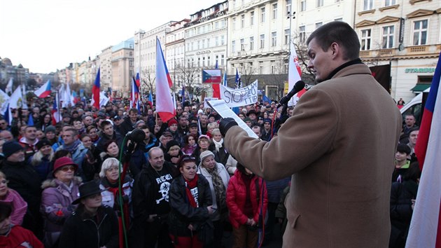 Akci svolaly Hnut Za nai kulturu a bezpenou zem a Nrodn demokracie (12. prosince 2015)