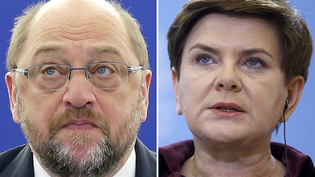 Pedseda Evropskho parlamentu Martin 
Schulz a polsk premirka Beata Szydlov