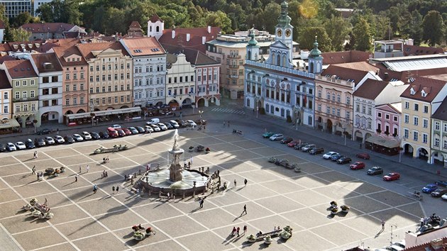 Nmst v eskch Budjovicch na aktuln fotografii