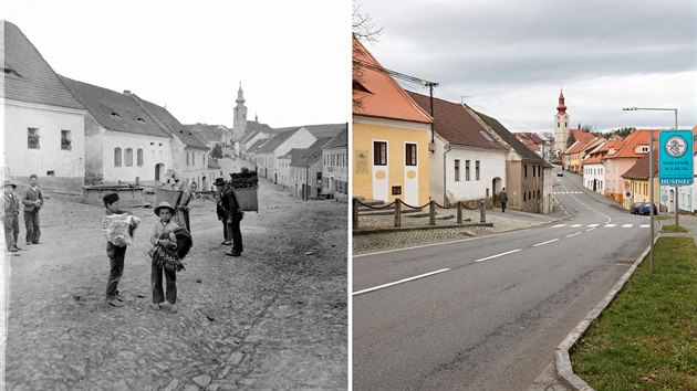 Historick snmek zachycuje Husinec kolem roku 1888, ten souasn byl pozen loni v prosinci.