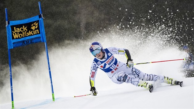 Lindsey Vonnov v obm slalomu v Aare.
